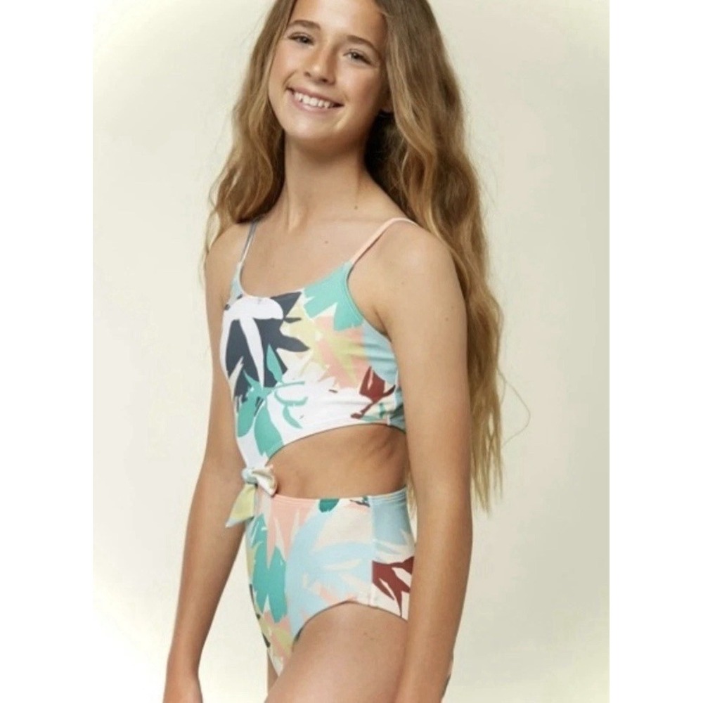 O'NEILL‎ Girls Atlas Knot One Piece Botanical Print Swimsuit Sz 10